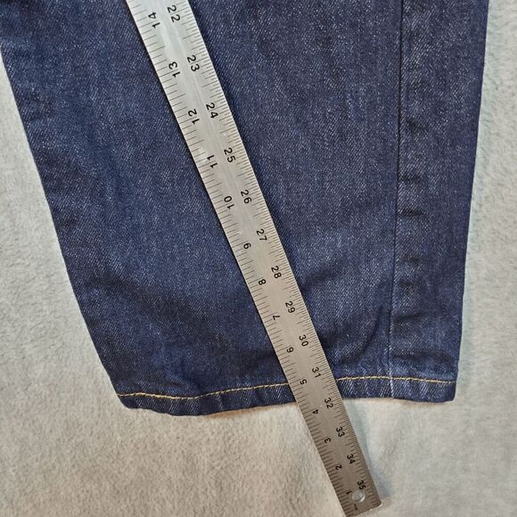 Levi's 505 Jeans Mens 42x30 Blue Denim Premium Flat Front Straight Leg Preppy - Picture 4 of 9